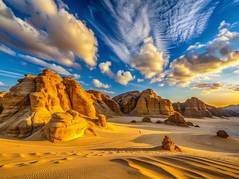 Panoramic Landscape of Mount Sinai in Egypt